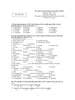 Đề thi thử tuyển 10 môn Tiếng Anh