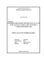 Tình hình nhiễm bệnh CRD trên đàn gà ai cập nuôi tại trại gà khoa chăn nuôi thú y, trường đại học nông lâm thái nguyên và biện pháp phòng trị 