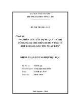 Nghiên cứu xây dựng quy trình công nghệ chế biến rượu vang từ bột khoai lang tím nhật bản 