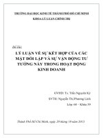 Sự đấu tranh, thống nhất và kết hợp giữa các mặt đối lập