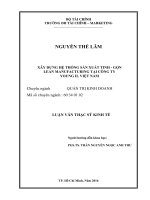 xây dựng hệ thống sản xuất tinh   gọn lean manufacturing tại công ty young il việt nam 