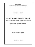 các yếu tố ảnh hưởng đến sự tuân thủ thuế của doanh nghiệp tại tp  hồ chí minh