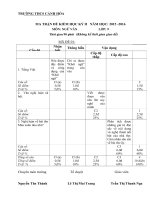 de khao sat hoc ki 2 mon ngu van 9