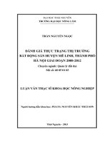 Đánh giá thực trạng thị trường bất động sản tại huyện mê linh, thành phố hà nội giai đoạn 2008 đến 2012 