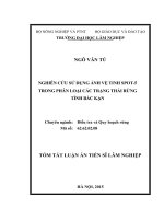 Nghiên cứu sử dụng ảnh vệ tinh SPOT 5 trong phân loại các trạng thái rừng tỉnh bắc kạn tt 