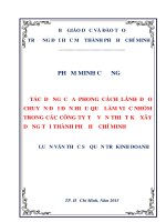TÁC ĐỘNG của PHONG CÁCH LÃNH đạo CHUYỂN đổi đến HIỆU QUẢ làm VIỆC NHÓM TRONG các CÔNG TY tư vấn THIẾT kế xây DỰNG tại THÀNH PHỐ hồ CHÍ MINH