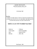 Nghiên cứu hiện trạng và đề xuất một số giải pháp nâng cao hiệu quả sản xuất của các hộ trồng chè trên địa bàn xã suối giàng, huyện văn chấn, tỉnh yên bái   copy 