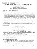 ĐỀ THI HỌC KÌ 2 - MÔN NGỮ VĂN 9 (2015-2016)