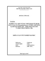 Nghiên cứu một số đặc điểm dịch tễ bệnh sán lá dạ cỏ ở trâu, bò nuôi tại huyện đồng hỷ   tỉnh thái nguyên và biện pháp phòng trị 