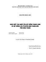 khaùc bieät thu nhaäp cuûa hoä troàng thanh long vaø hoä troàng luùa ôû huyeän haøm thuaän baéc tænh bình thuaän