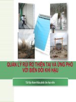 Bài giảng quản lý rủi ro thiên tai và ứng phó với biến đổi khí hậu