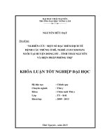 Nghiên cứu một số đặc điểm dịch tễ bệnh cầu trùng bê, nghé nuôi tại huyện đồng hỷ   tỉnh thái nguyên và biện pháp phòng trị 