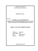 Nghiên cứu đặc điểm dịch tễ bệnh do giun tròn trichocephalus spp  gây ra ở lợn tại huyện nguyên bình, tỉnh cao bằng 