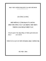 Đổi mới sự lãnh đạo của Đảng đối với công tác vận động trí thức trong giai đoạn hiện nay (TT)