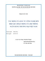 tác động của đầu tư công nghệ đến hiệu quả hoạt động của hệ thống ngân hàng thương mại việt nam