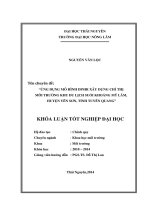 Ứng dụng mô hình DPSIR xây dựng chỉ thị môi trường khu du lịch suối khoáng mỹ lâm, huyện yên sơn, tỉnh tuyên quang 