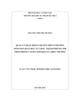 Quản lý hoạt động chuyên môn ở trường mầm non quận bắc từ liêm   thành phố hà nội theo phong cách lãnh đạo của hiệu trưởng 