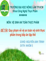 quy phạm vệ sinh an toàn thực phẩm