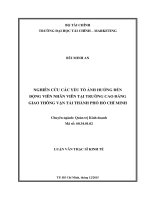 nghiên cứu các yếu tố ảnh hưởng đến động viên nhân viên tại trường cao đẳng giao thông vận tải thành phố hồ chí minh 