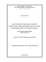 Quản lí nhân sự giảng dạy ở một số trường trung học phổ thông quận cầu giấy hà nội theo tiếp cận văn hóa tổ chức 