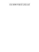 Các hành vi bị XỬ LÝ KỶ LUẬT