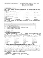 DE KT TIENG ANH 6 HKII 2015-2016. (DAP AN + NGHE)