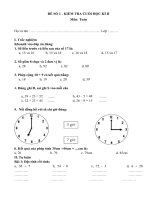 4 đề thi học kì 2 môn toán lớp 1