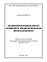 Chất lượng đội ngũ cán bộ nghiên cứu, giảng dạy ở các Trường Chính trị Hành chính tỉnh Cộng hòa dân chủ nhân dân Lào ở giai đoạn hiện nay