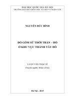 Đồ gốm sứ thời trần   hồ ở khu vực thành tây đô 