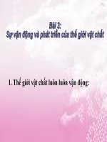 Bài 3. Sự vận động và phát triển của thế giới vật chất