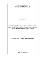 Nghiên cứu đề xuất giải pháp bảo tồn và phát triển một số loài cây lâm sản ngoài gỗ ở xã đồng lâm, huyện hoành bồ, tỉnh quảng ninh 