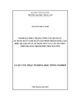 Đánh giá thực trạng công tác quản lý, sư dụng đất và đề xuất giải pháp nhằm nâng cao hiệu quả quản lý, sử dụng đất của các tổ chức trên địa bàn tp thái nguyên 