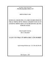 Đánh giá ảnh hưởng của một số biện pháp kỹ thuật trồng rừng thâm canh dến năng suất gỗ rừng trồng keo tại huyện bắc quang, tỉnh hà tĩnh 