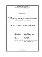 Nghiên cứu quá trình kết tinh stevioside từ dịch chiết cây cỏ ngọt 