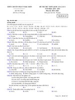 Đề thi thử THPT QG lần 1 năm 2016 - THPT Chuyên Phan Ngọc Hiển