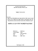 Điều tra tình hình mắc hội chứng tiêu chảy ở lợn rừng lai và hiệu quả điều trị của hai phác đồ, tại trại hoàng giang, huyện ngân sơn, tỉnh bắc kạn 
