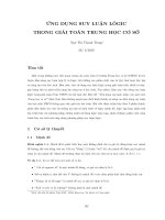 báo cáo khoa học ứng dụng suy luận logic trong giải toán trung học cơ sở  tác giả ngô thị thanh trang