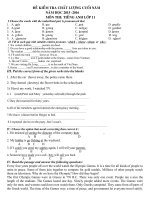 Đề kiểm tra chất lượng cuối năm 2015-2016