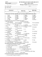 Đề thi học kỳ 2 anh 8 - năm học 2015 2016