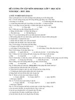 đề cương ôn thi sinh học 7 hk II ( Đầy đủ )