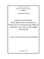 Đánh giá sinh trưởng rừng trồng thuần loài keo tai tượng hạt nhập từ australia tại công ty lâm nghiệp thái nguyên 