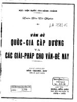 Vấn đề quốc gia cấp dưỡng và các giải pháp cho vấn đề này 