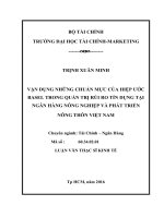 vận dụng những chuẩn mực của hiệp ước basel trong quản trị rủi ro tín dụng tại ngân hàng nông nghiệp và phát triển nông thôn việt nam 