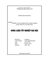 Nghiên cứu qui trình công nghệ chế biến nước uống từ cây nha đam 