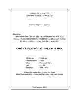 Theo dõi hội chứng tiêu chảy ở lợn con bốn máu ngoại và biện pháp phòng trị bệnh tại trại lợn ngoại xã tích lương   thành phố thái nguyên 