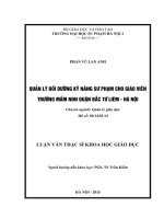 Quản lý bồi dưỡng kỹ năng sư phạm cho giáo viên trường mầm non quận bắc từ liêm   hà nội 