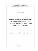 Xây dựng và sử dụng bài tập thí nghiệm trong dạy học chương động lực học chất điểm vật lí 10 THPT 