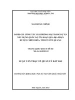 Đánh giá công tác giải phóng mặt bằng dự án xây dựng quốc lộ 279, đoạn qua địa phận huyện chiêm hóa, tỉnh tuyên quang 