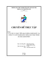 Lý Luận Và Thực Tiễn Hoạt Động Nhập Khẩu Tại Công Ty Xuất Nhập Khẩu Nông Sản Thực Phẩm Hà Nội - Agrexport
