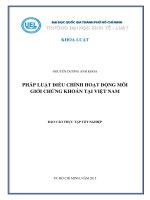 Pháp luật điều chỉnh hoạt động môi giới ck tại Việt Nam